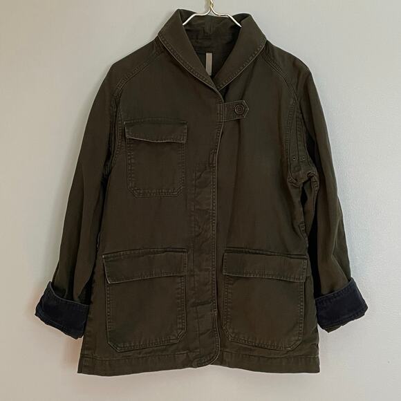 Banana Republic Essential Cargo Jacket Camo Green Women's S NO BELT Safari Army - Picture 4 of 13